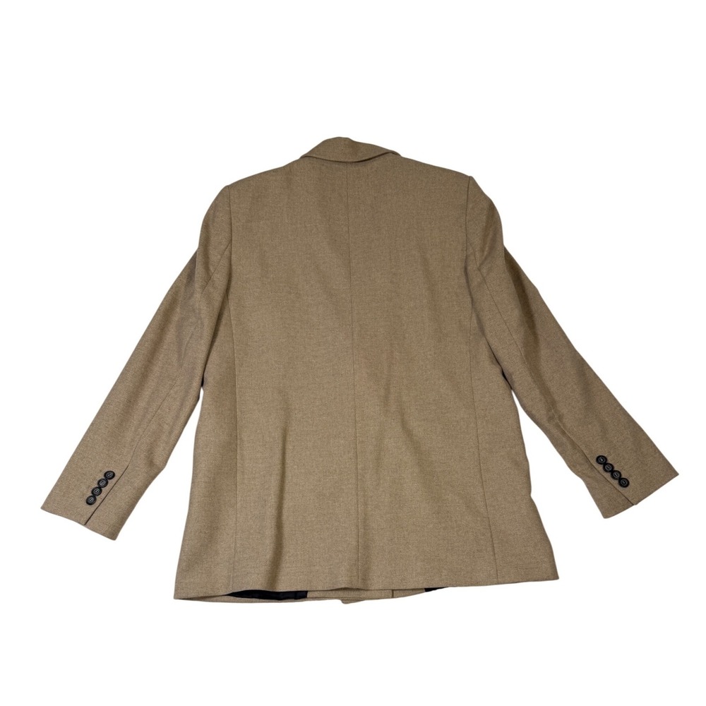 Zara Womens Double Breasted Wool Blend Blazer Tan Brown Size L Peak Lapel - Picture 3 of 8